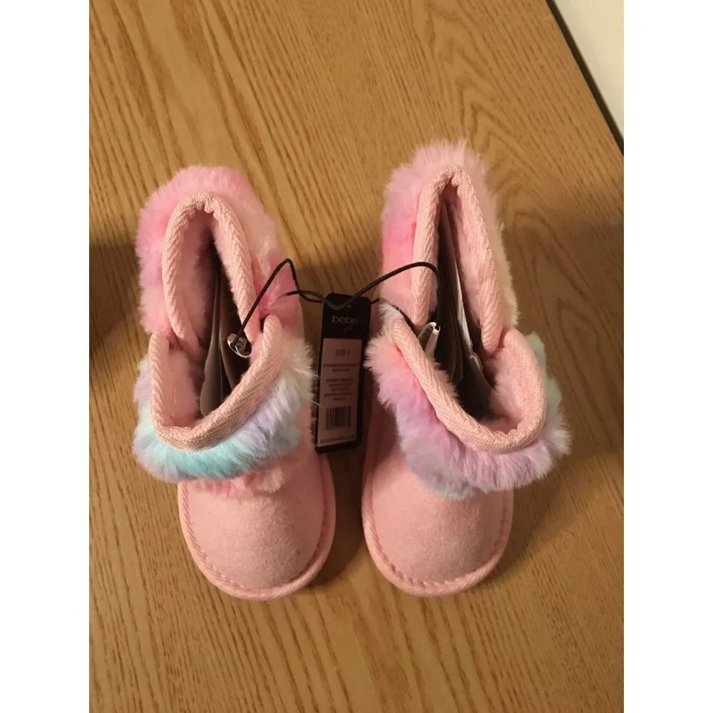 New Girls BeBe Winter Booties Pink Size 6